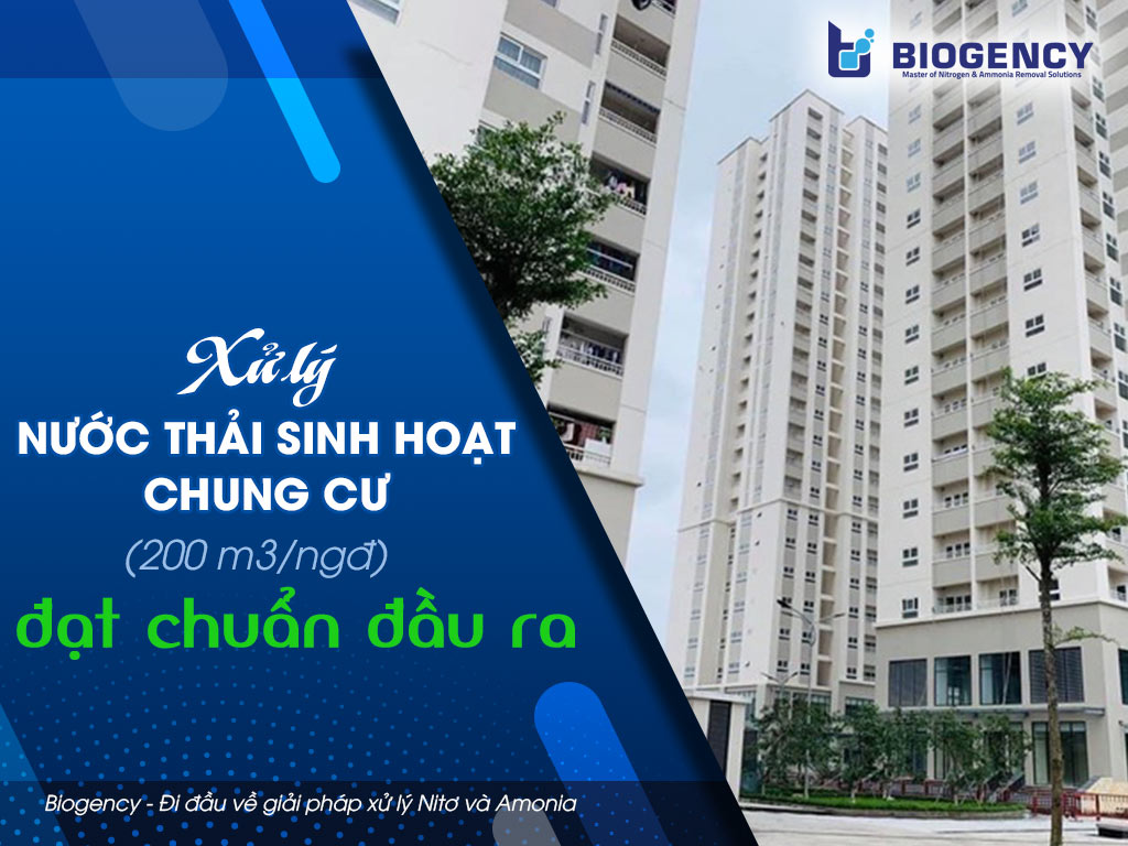 Xử lý nước thải sinh hoạt chung cư (200 m3/ngđ) đạt chuẩn đầu ra