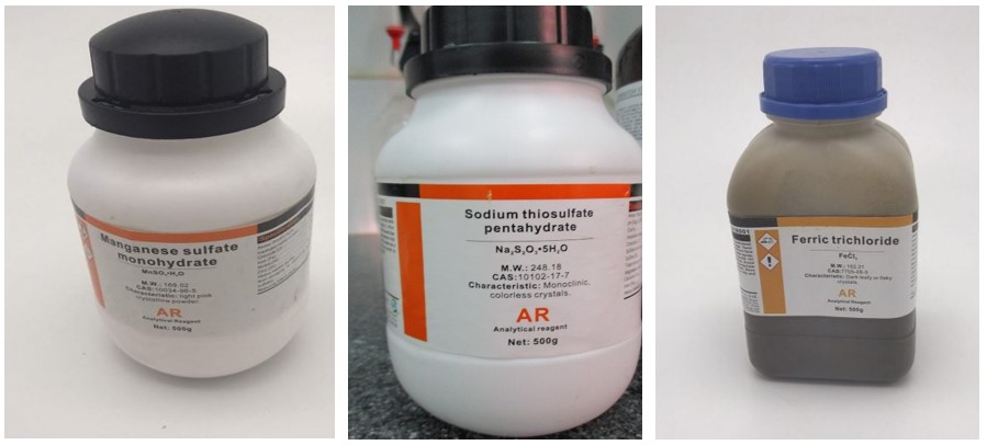 Một số hóa chất dùng để phân tích BOD₅.