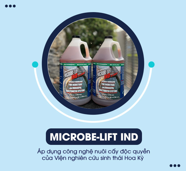 Men vi sinh Microbe-Lift IND áp dụng công nghệ nuôi cấy độc quyền của Viện nghiên cứu sinh thái Hoa Kỳ