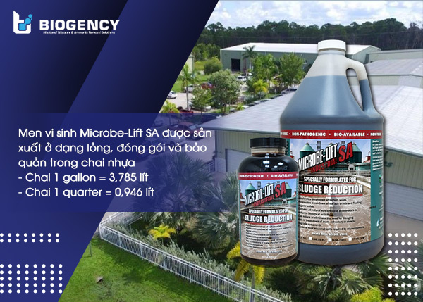 Vi sinh giảm bùn cho hệ thống nước thải Microbe-Lift SA được sản xuất ở dạng lỏng.