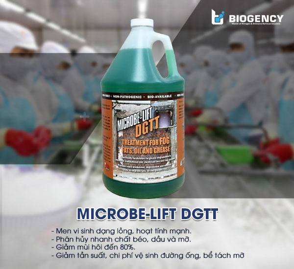 Men vi sinh Microbe-Lift DGTT được Viện Nghiên Cứu Sinh Thái Hoa Kỳ thiết kế chuyên biệt cho quá trình xử lý dầu, mỡ.