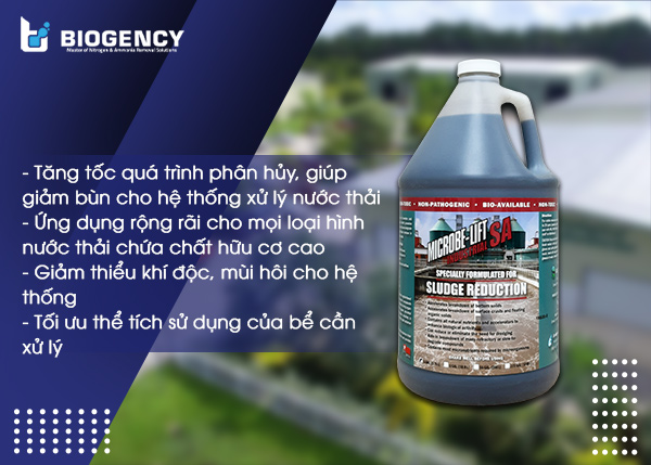 Men vi sinh Microbe-Lift SA giúp xử lý bùn hiệu quả và nâng cao hiệu suất xử lý sinh học của toàn hệ thống xử lý nước thải.