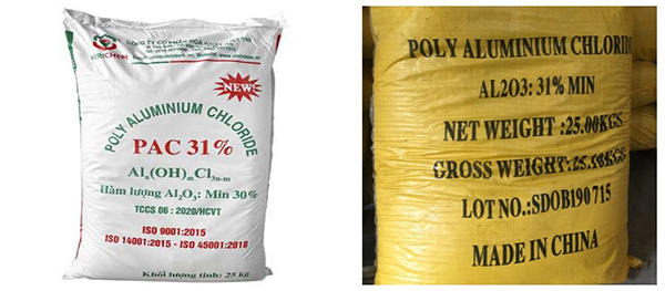 Một số loại hóa chất PAC thông dụng hiện nay.