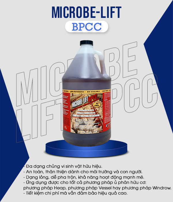 Microbe-Lift  BPCC được thiết kế chuyên dụng với những đặc điểm nổi bật giúp rút ngắn thời gian ủ phân.