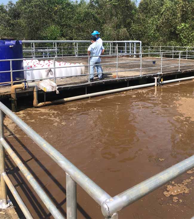 Bể Anoxic của hệ thống xử lý nước thải công nghiệp tại Tiền Giang - Nơi diễn ra quá trình Nitrat.