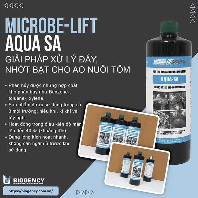 Men vi sinh xử lý đáy ao nuôi tôm Microbe-Lift AQUA SA sở hữu nhiều ưu điểm vượt trội.
