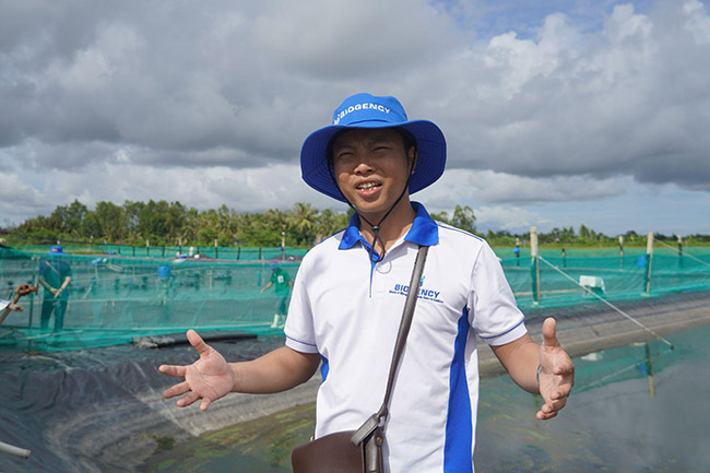 Ông Lương Đình Anh - Giám đốc kinh doanh thủy sản của Biogency chia sẻ vấn đề mà hầu hết các hộ nuôi tôm đang gặp phải hiện nay.
