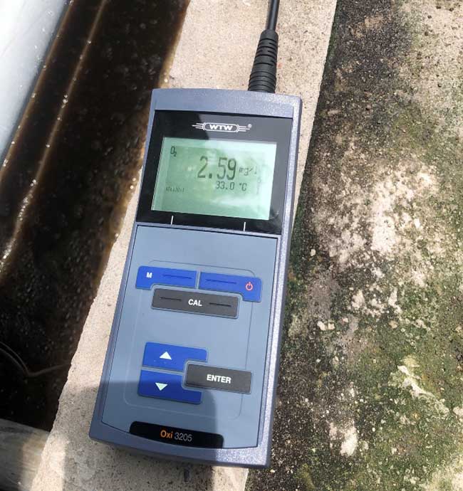 Oxy hòa tan (DO) trong bể hiếu khí.