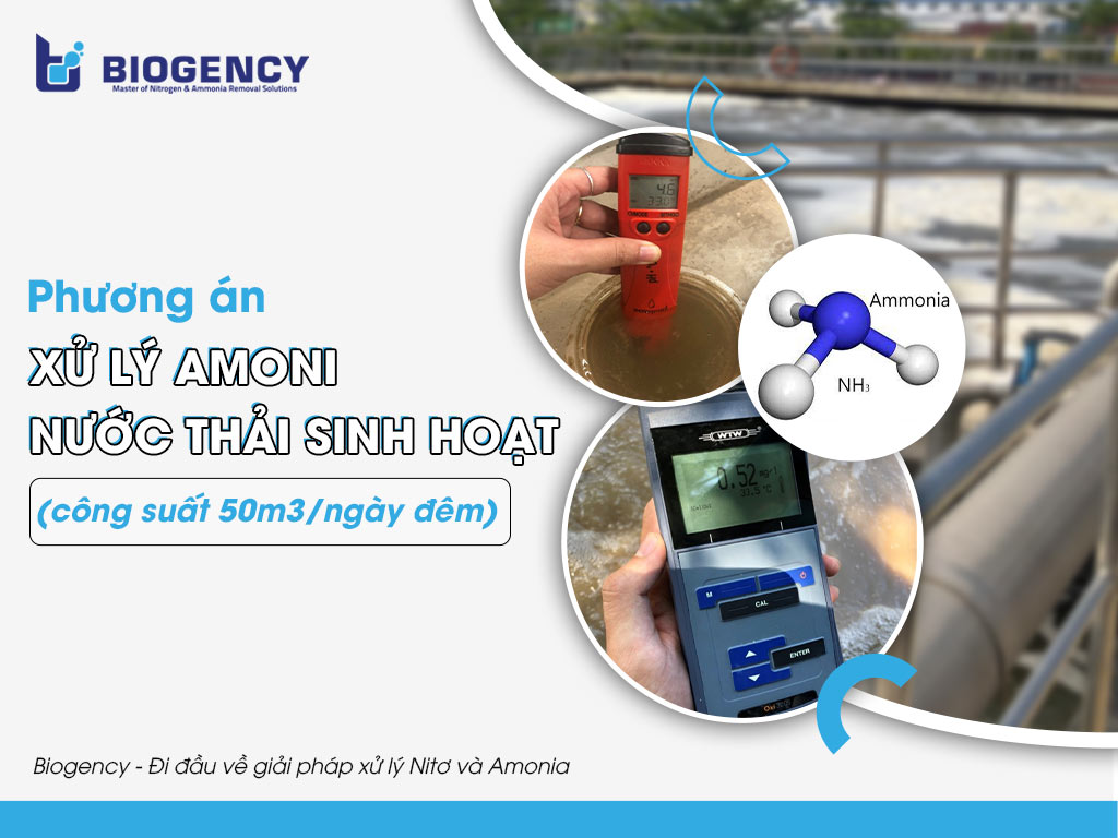 Phương án xử lý Amoni nước thải sinh hoạt (công suất 50m3/ngày đêm)
