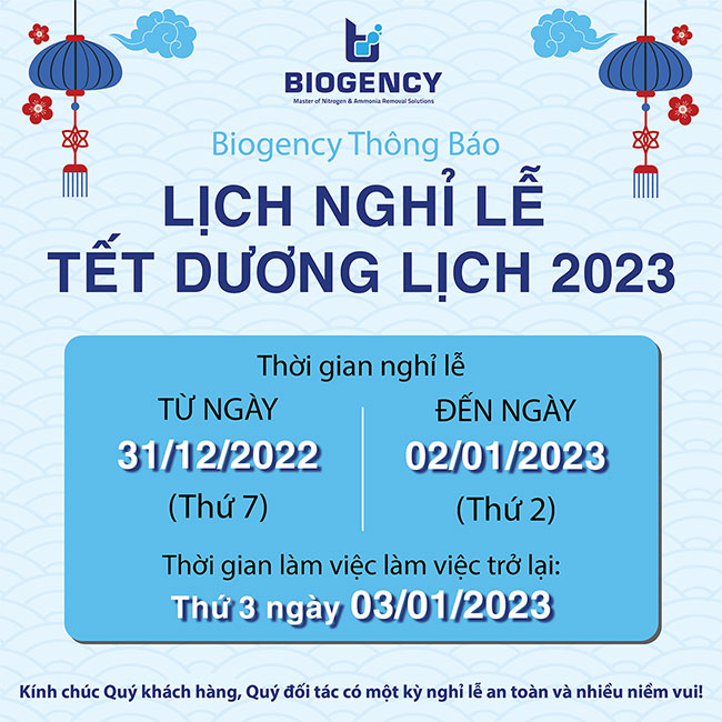 Thông báo nghỉ Tết Dương lịch 2023 - BIOGENCY