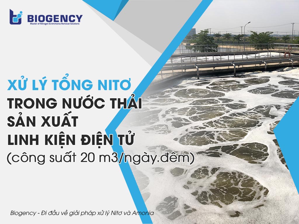 Xử lý tổng Nitơ trong nước thải sản xuất linh kiện điện tử (công suất 20 m3/ngày.đêm)
