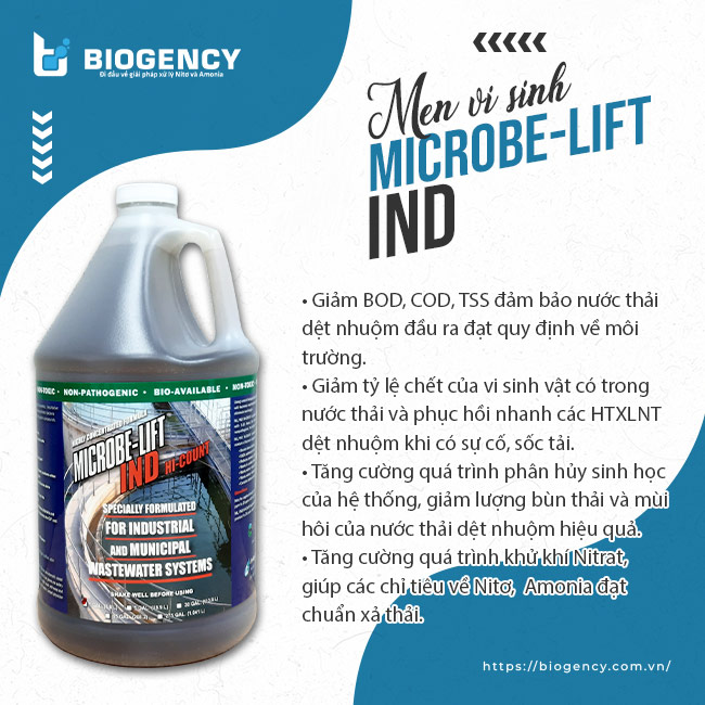 Men vi sinh Microbe-Lift IND hiệu quả trong xử lý nước thải dệt nhuộm.