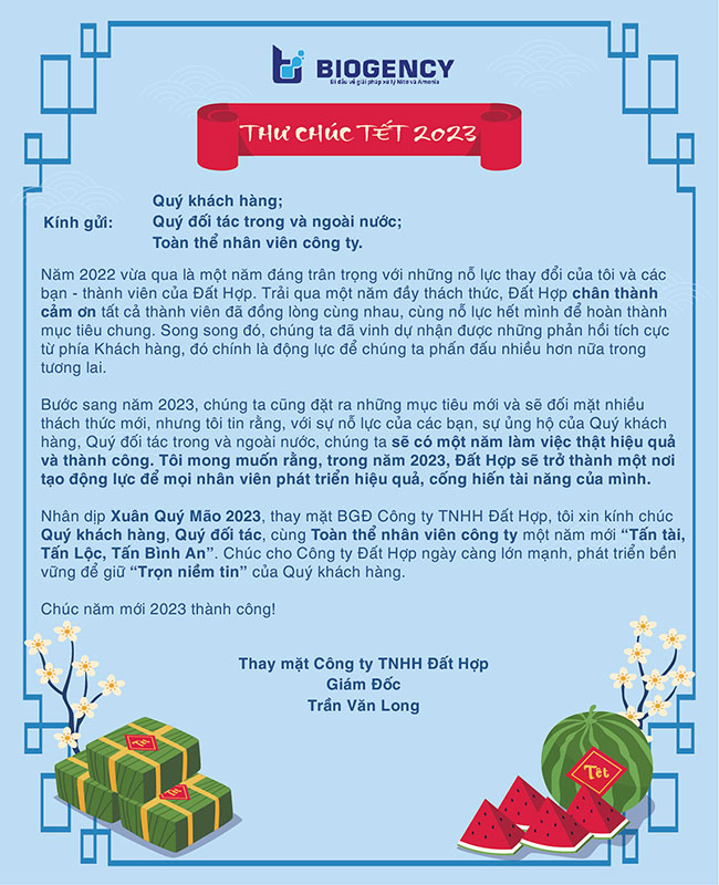 Thư chúc tết Qúy Mão 2023 - BIOGENCY