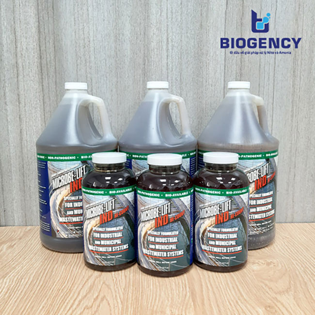 Sản phẩm men vi sinh Microbe-Lift IND có dạng lỏng, được đóng gói thành hai dung tích gallon và quarter.