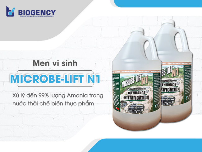 Men vi sinh Microbe-Lift N1 dùng trong xử lý nước thải thực phẩm với khả năng xử lý Amonia lên đến 99%.