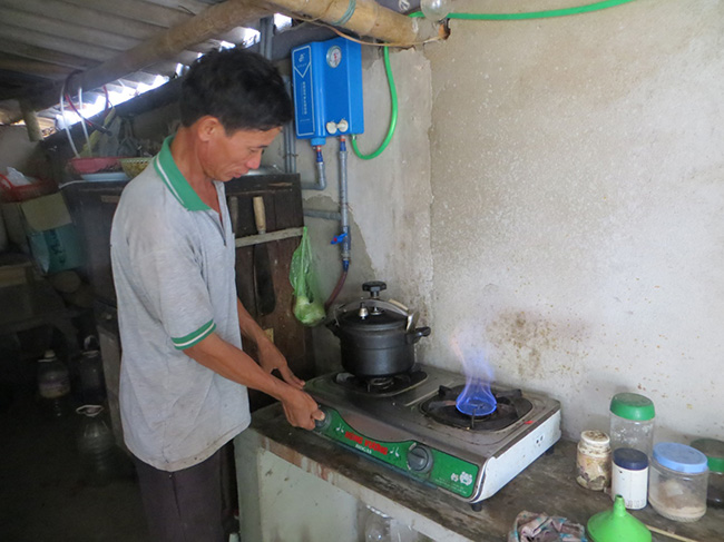 Sử dụng khí Biogas trong hoạt động sinh hoạt hằng ngày.