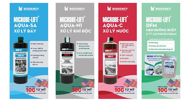 Quy trình nuôi tôm của BIOGENCY ứng dụng 4 dòng men vi sinh đến từ thương hiệu Microbe-Lift.