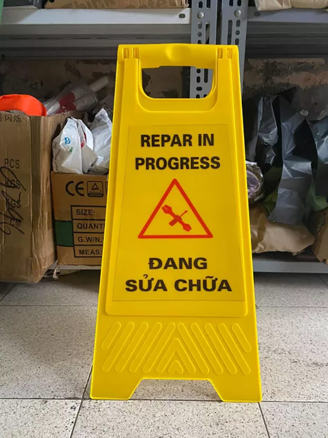 Cần cảnh báo khi sửa chữa bơm hoặc đường ống dẫn hóa chất.