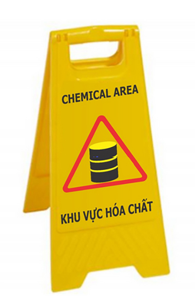 Khu vực lưu trữ hóa chất cần được đánh dấu rõ ràng.