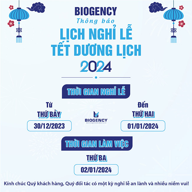 Thông báo nghỉ Tết Dương lịch 2024 – BIOGENCY