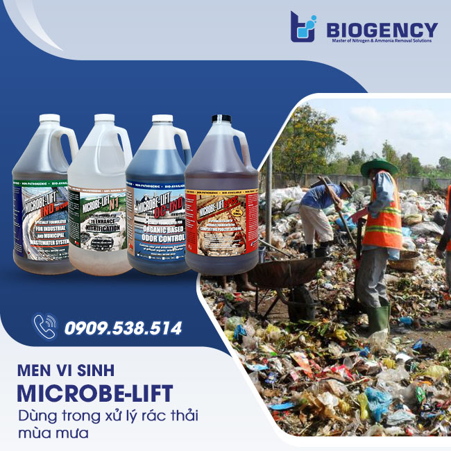 Men vi sinh Microbe-Lift dùng trong xử lý rác thải mùa mưa. Men vi sinh Microbe-Lift dùng trong xử lý rác thải mùa mưa.