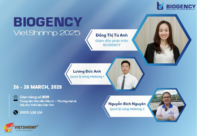 Giá trị thiết thực giúp “Không thay nước - Giảm nguy cơ EHP” từ BIOGENCY tại VietShrimp 2025 Giá trị thiết thực giúp “Không thay nước - Giảm nguy cơ EHP” từ BIOGENCY tại VietShrimp 2025