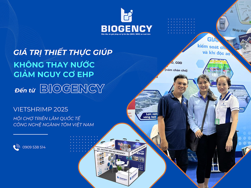 Giá trị thiết thực giúp “Không thay nước - Giảm nguy cơ EHP” từ BIOGENCY tại VietShrimp 2025