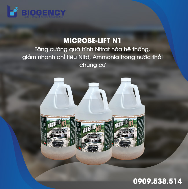 Men vi sinh Microbe-Lift N1 dùng trong xử lý nước thải chung cư.