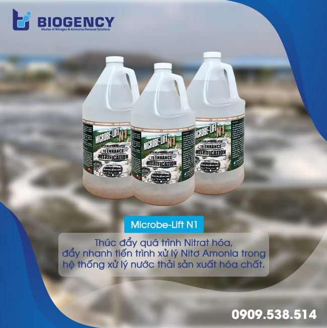 Vi sinh Microbe-Lift N1 - Thúc đẩy quá trình Nitrat hóa, đẩy nhanh tiến trình xử lý Nitơ Amonia trong hệ thống xử lý nước thải sản xuất hóa chất. Vi sinh Microbe-Lift N1 - Thúc đẩy quá trình Nitrat hóa, đẩy nhanh tiến trình xử lý Nitơ Amonia trong hệ thống xử lý nước thải sản xuất hóa chất.