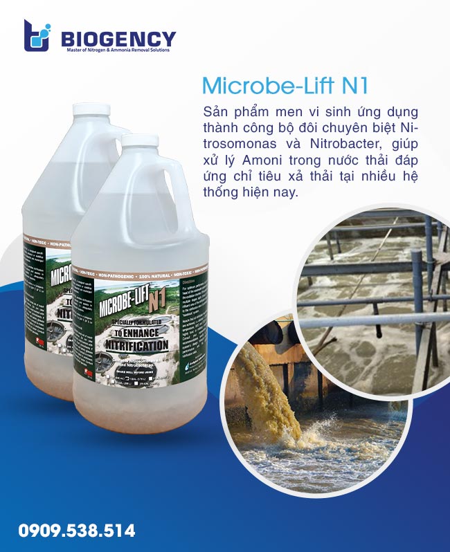 Men vi sinh Microbe-Lift N1 giúp xử lý Amoni trong nước thải hiệu quả. Men vi sinh Microbe-Lift N1 giúp xử lý Amoni trong nước thải hiệu quả.